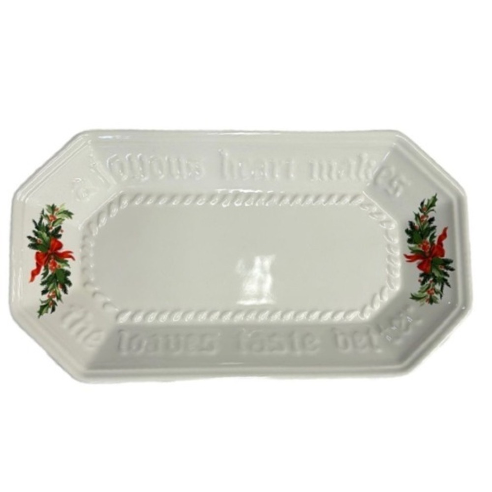 Pfaltzgraff‎ Christmas Heritage Bread Tray Plate EUC Approximately 12.5"x7"